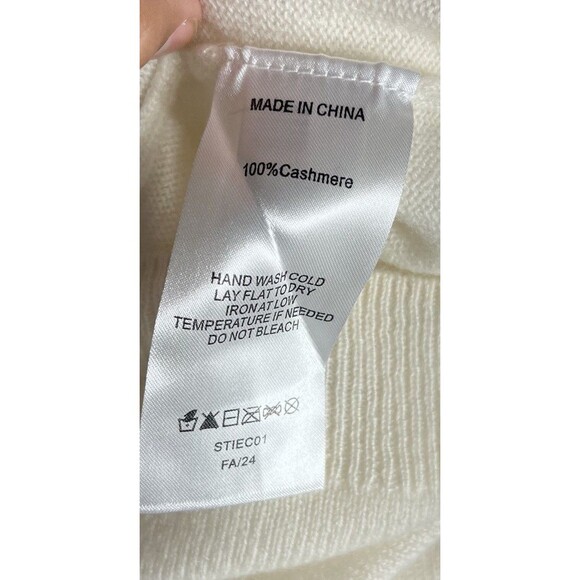 NWT Quince Mongolian Cashmere Tee Ivory Womens M Quiet Luxury Old Money Minimal - Picture 9 of 10